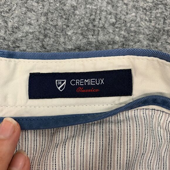 Cremieux Pants Mens 36x29 Cadet Blue Cotton Flat Front Belt Loops Straight Chino - Picture 4 of 14